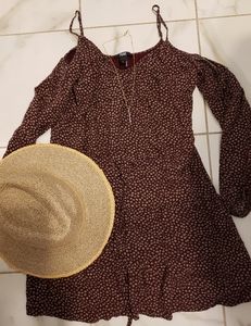 Paige floral Maroon dress